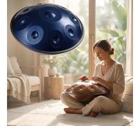 Steel Handpan Drum in D Minor with 9 10 12 Notes Tuned 432Hz 440Hz for Yoga Meditation Sound Therapy Musical Performance Handpan Instrument for Daily Practice(Bleu,432HZ/10 Note)