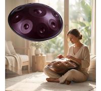 Steel Handpan Drum in D Minor with 9 10 12 Notes Tuned 432Hz 440Hz for Yoga Meditation Sound Therapy Musical Performance Handpan Instrument for Daily Practice(Purple,440HZ/9 Note)