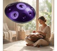 Steel Handpan Drum in D Minor with 9 10 12 Notes Tuned 432Hz 440Hz for Yoga Meditation Sound Therapy Musical Performance Handpan Instrument for Daily Practice(Dark purple,440HZ/9 Note)