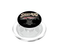 Steel Head Facts Pêcheur Pêche Hommes Papa Poisson Père PopSockets PopGrip pour MagSafe