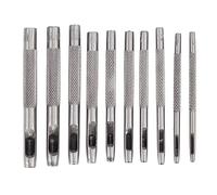 Steel Hollow Leather Punch Set Heavy Duty Round Hole Tool Professional Leather Craft Punching Kit for Watch Belts Cloth Gaskets 10Pcs with Storage Bag Christmas Gifts
