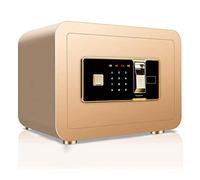 Steel Home Security Combination Fingerprint Fire Resistant, Lock Box Fireproof Safe with Digital Keypad and Removable Shelf, for Medicine Money Documents Valuables, Gold