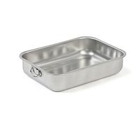 Steel Pan SP11163, Plat à four, Plat à lasagne, Plat de cuisson rectangulaire, Revêtement antiadhésif, Sans PFAS, 40 x 28 cm, Tout Inox, Fabrication Italie