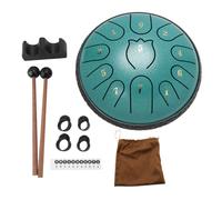 Steel Percussion Instrument, 6 Inch 11 Note Yoga Meditation Tool (Verte) | Acier Carbone Bois Résistant aux Intempéries Yoga Méditation Concert 11 Tons Facile à Jouer Maillet Sac de Transport