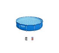 - Steel Pro - Piscine tubulaire avec pompe de filtration - 396x84 cm - Ronde
