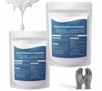 Steel Reinforced Epoxy Putty, Strong Clay Iron Adhesive, AB Two-Part, Waterproof, Heat Resistant, Fast Repair Filler for Metal Wood Ceramic Concrete Tile Plastic PVC Cracks Holes (2pcs)