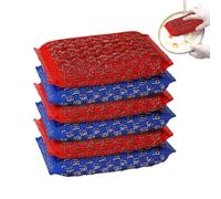 Steel Scrub Sponge - Kitchen Double Sided Dish Cleaner Scrubbers For Scouring | Abrasive Metal Mesh With High Density Foam Core & Grime Removal Texture For Pots, Pans, Grills And Cast Iron