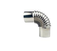 Steel Stove Pipe Threaded Elbow, Tuyau d'échappement fileté en acier inoxydable, coude à 90 degrés, 50-120 mm, argent, for cuisinière et gril(80mm)