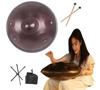 Steel tambour handpan, 55cm Tambour à main De 440Hz Avec Trépied, 9/10/ 12 Notes Handpan Instrument Pour L'Éducation Musicale, Le Divertissement(Purple,9 Notes)