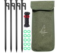 Steel Tent Pegs, 30 Cm, 4 Pack, Storm Resistant, Stable Tent Pegs For Camping And Outdoor Activities, With Luminous Safety Ring And Handy Storage Bag