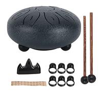 Steel Tongue Drum 11 Tone 6 Inch | Ethereal Sound for Mindfulness/Yoga/Music Therapy | Carbon Steel Hand Pan Percussion Instrument with Bag, Sticks & Tutorial Book