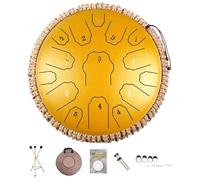 Steel Tongue Drum - 13 Pouces 15 Notes Instrument De Tambour Handpan Pour Adultes Et Enfants Avec Livret De Partitions, Maillet Et Housse De Transport, En Ré Majeur(F)