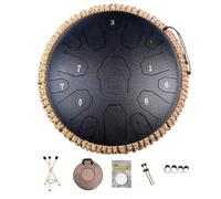 Steel Tongue Drum De 13 Pouces Et 15 Notes - Harmonic Tambour À Main En Do/ré Majeur, Instrument De Tambour Handpan, for L'éducation Musicale Méditation Yoga(E)