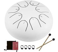 Steel Tongue Drum Instrument - 8 Notes 6 pouces C-Key - Percussion Handpan Drums - Kit de batterie en acier pour enfant avec sac de voyage rembourré, maillets, pour yoga, zen,