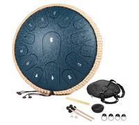Steel Tongue Drum - Instruments De Musique À Percussion Ensemble De Tambour À Main 14 Pouces 15 Notes, Instruments De Percussion Steel Hand Pan, Maillets Et Sac De Transport, Ré Majeur
