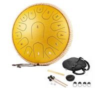Steel Tongue Drum - Instruments De Musique À Percussion Ensemble De Tambour À Main 14 Pouces 15 Notes, Instruments De Percussion Steel Hand Pan, Maillets Et Sac De Transport, Ré Majeur