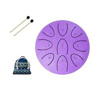steel tongue drum, Mini tambour à langue en acier de 4 pouces, 9 tons, Instrument de Percussion Portable for adultes débutants et joueurs,for Meditation Yoga(Leaves Purple)