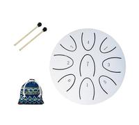 steel tongue drum, Mini tambour à langue en acier de 4 pouces, 9 tons, Instrument de Percussion Portable for adultes débutants et joueurs,for Meditation Yoga(Leaves White)