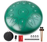 Steel Tongue Drum Rain Drum 30,5 cm 13 Ton D Grand Handpan Instrument de Musique, Percussion, Méditation, Yoga Sound Healing Intérieur Extérieur Portable Snare Tongue Drums
