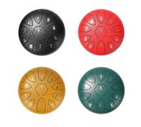 steel tongue drum, Tambour à langue en acier de 8 pouces, 11 tons, avec baguettes, livre de musique, autocollant et sac,for Musical Education(Brown)