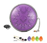 steel tongue drum, Tambour de langue professionnel en acier au carbone, 14 pouces, 15 tons, for Yoga, méditation, Instrument de Percussion Rare,for Meditation Yoga(Signal Line)