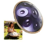 Steel Tongue Drum, Tambour En Handpan En Acier, Kurde En Ré Mineur 440 Hz/432 Hz 9/10/12 Notes 22 Pouces, Handpan Instrument De Percussion Harmonique, Pour La Sonothérapie(Deep purple,440HZ/12Note)