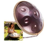 Steel Tongue Drum, Tambour En Handpan En Acier, Kurde En Ré Mineur 440 Hz/432 Hz 9/10/12 Notes 22 Pouces, Handpan Instrument De Percussion Harmonique, Pour La Sonothérapie(Purple,432HZ/10Note)