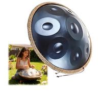 Steel Tongue Drum, Tambour En Handpan En Acier, Kurde En Ré Mineur 440 Hz/432 Hz 9/10/12 Notes 22 Pouces, Handpan Instrument De Percussion Harmonique, Pour La Sonothérapie(Blue,440HZ/10Note)