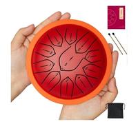steel tongue drum, Tambours à langue de 6 pouces, 11 tons, instruments de musique à Percussion for débutants,for Meditation Yoga(11 Tone Red)