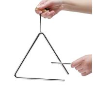 Steel Triangle Percussion - Hand Bell for Education | Alloy Steel with Bright Sound Design, Easy Strike Function, Practical Usage for Rhythm Training and Classroom Music