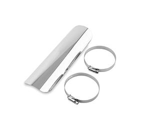 Steel Tuyau d'échappement universel pour moto écran de protection thermique couvercle Staight noir/argent (en option)(argent)-Pare Chaleur Moto
