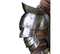 Steel Warrior Pauldron Médiéval Épaule Armure Ensemble Concasseur Pauldrons Guerrier Armure Acier Fait Main SCA LARP Knight Métal Garde Vembrace Couple Argent Adulte (Giant Warrior Épaule Plaques)
