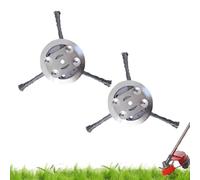 Steel Wire Grass Trimmer Head,String Trimmer Replacement Head Compatible with Most Lawn Mower,6Inch Steel Weed Eater Trimmer Head,Tool-Free Installation (2PCS -3 Blades)