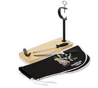 Steelblade Couvre Kukuxumusu + Couteau et Fusil en Bois laqué - Support fabriqué en Espagne - Support à Jambon idéal pour Jambon et palettes, Espigon Quichotte (011129)