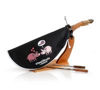steelBlade - Support à jambon + couvre-jambon Kukuxumusu + couteau à jambon et fusil - Support à jambon fabriqué en Espagne
