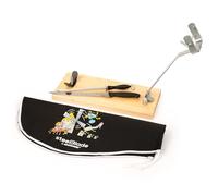 steelBlade - Support à jambon pliable + couvercle à jambon Kukuxumusu + couteau à jambon + chaise - Support à jambon fabriqué en Espagne