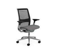 Steelcase Think, chaise de bureau ergonomique avec soutien lombaire LiveBack, accotoirs 4D et design durable Gris ardoise