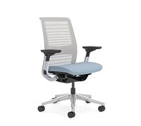 Steelcase Think Glow Up, chaise de bureau ergonomique avec soutien lombaire LiveBack, accotoirs 4D et design durable Bleu Nickel