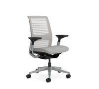 Steelcase Think Glow Up, chaise de bureau ergonomique avec soutien lombaire LiveBack, accotoirs 4D et design durable Nickel