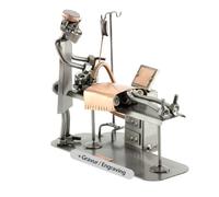 Steelman24 I Figurine en métal Anesthésiste avec Plaque De Gravure I Made in Germany I Idées Cadeaux I Sculpture d’Acier I Hommes de Métal