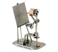 Steelman24 I Figurine en métal Artiste-Peintre avec Plaque De Gravure I Made in Germany I Idées Cadeaux I Sculpture d’Acier I Hommes de Métal
