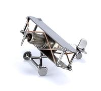 Steelman24 I Figurine en métal Avion Mini Biplan I Made in Germany I Idées Cadeaux I Sculpture d’Acier I Hommes de métal