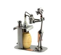 Steelman24 I Figurine en métal Barman avec Fût I Made in Germany I Idées Cadeaux I Sculpture d’Acier I Hommes de métal