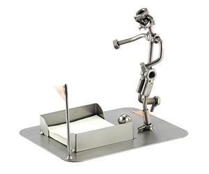 Steelman24 I Figurine en métal Bloc-Notes Footballeur I Made in Germany I Idées Cadeaux I Sculpture d’Acier I Hommes de métal