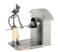 Steelman24 I Figurine en métal Boulanger avec Plaque De Gravure I Made in Germany I Idées Cadeaux I Sculpture d’Acier I Hommes de Métal