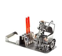 Steelman24 I Figurine en métal Bureau De Mécanicien Automobile avec Plaque De Gravure I Made in Germany I Idées Cadeaux I Sculpture d’Acier