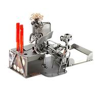 Steelman24 I Figurine en métal Bureau Pc 2 Personnes I Made in Germany I Idées Cadeaux I Sculpture d’Acier I Hommes de métal