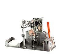 Steelman24 I Figurine en métal Coiffeur avec Bureau I Made in Germany I Idées Cadeaux I Sculpture d’Acier I Hommes de métal