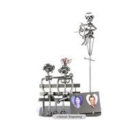 Steelman24 I Figurine en métal Couple d'amoureux avec Cadre avec Plaque De Gravure I Made in Germany I Idées Cadeaux I Sculpture d’Acier