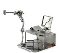 Steelman24 I Figurine en métal Crash De Pc avec Plaque De Gravure I Made in Germany I Idées Cadeaux I Sculpture d’Acier I Hommes de Métal